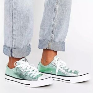 NEW NWOB Converse Metallic Green CTAS Chuck Taylor All Star Ox 7